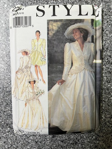 VTG Simplicity Style Pattern 2257 - sz 8-10-12-14-16-18 UNCUT wedding gown dress