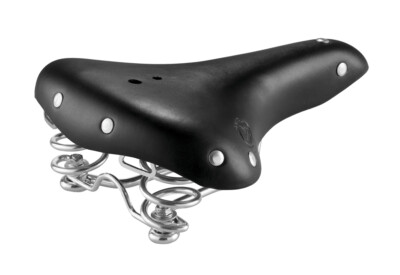 Selle De Vélo Vintage Montegrappa SMC1, Cuir Synthétique, Ressorts, Fabrication Italienne