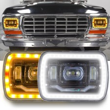 86-95 Jeep Wrangler Yj Glass Head Lights Projector Led Headlights H4 7x6 5x7