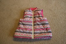 Gymboree Girls Snowflake Print Pink Full Zip Vest Sleeveless Size S 5   6