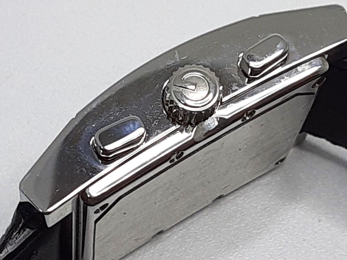 GUCCI 7700 Chronograph Men s Watch Date Square Silver Black GUCCI 7700 Chronograph Men s Watch Date Square Silver Black