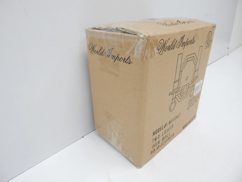 Aplique de pared de dos luces de hierro World Imports Lighting WI133-42, óxido Foto 3 de 4