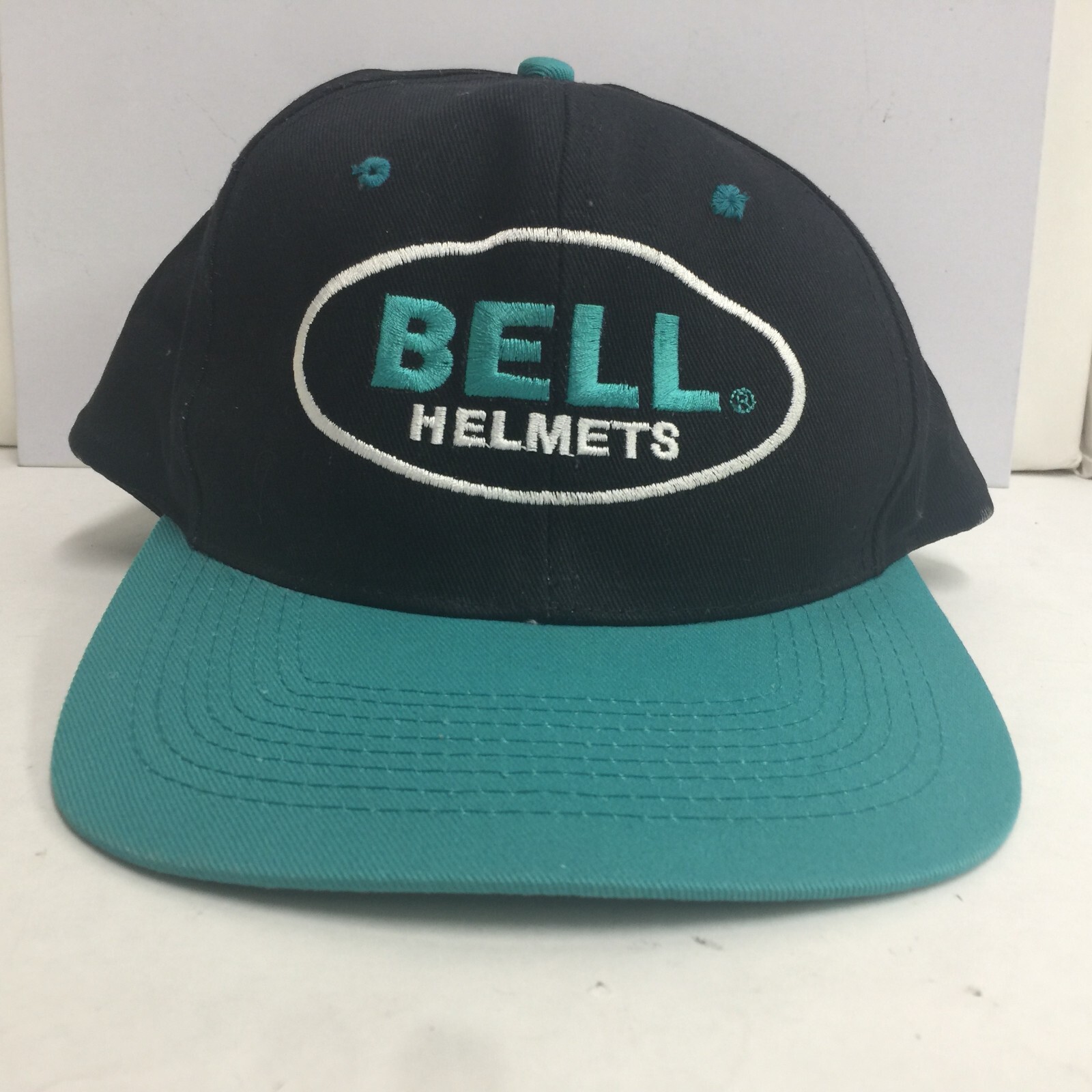 Vintage Bell Helmets Hat Snap back Black / Aqua