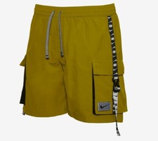 New Nike Men's 7" Logo Tape Cargo Swim Trunks Olive/Black Variety Sizes