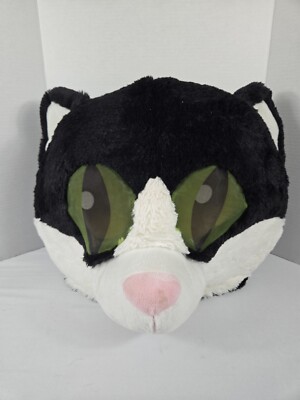 Big Greeter Heads Black Cat Green Eyes Halloween Mask Mascot Cosplay Fury