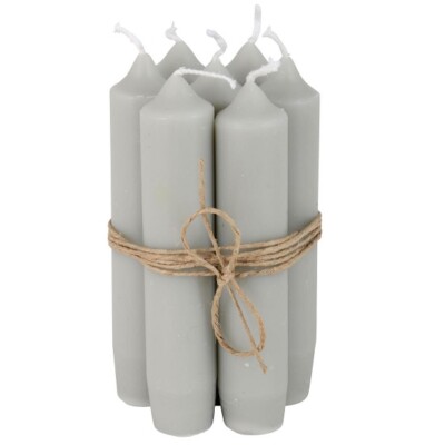 Grey Dinner Candles Set of 6 Short by Ib Laursen