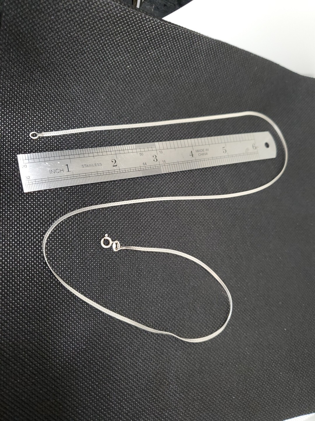 Real Solid 925 Sterling Silver Herringbone Chain … - image 3