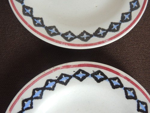 Antique Childs Cut Sponge ware Chain Link 24pc Tea Set Stafforfshire Pottery - Picture 13 of 24