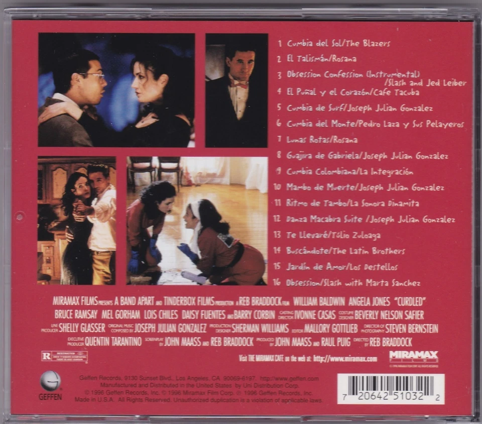 Curdled - Soundtrack - CD (Geffen GEFD25103 1996 U.S.A.) - Image 3 of 3