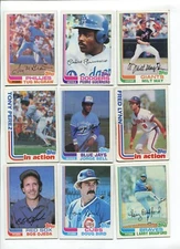 B - 1982 Topps 27 card lot: Pete Rose, Dusty Baker, Gary Carter, etc. NO DUPS!