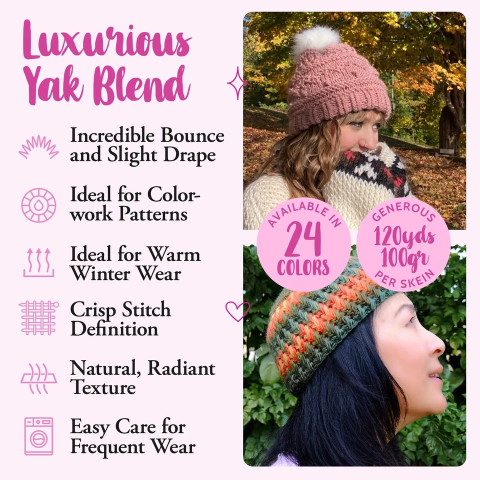 Hilo de lana Off-The-Yak surtido multicolor 7 madejas 25 % yak 50 % lana 840 yd Foto 2 de 4