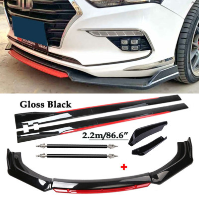 Front Bumper Rear Spoiler Splitter Body Kit+Side Skirt For Hyundai Genesis