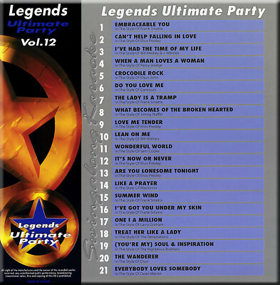 Ultimate Party vol-12 Legend karaoke cd+g CROCODILE ROCK, DO YOU LOVE ME