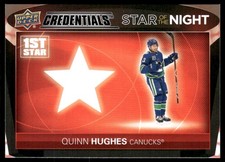 2021-22 Upper Deck Credentials #1S-8 Quinn Hughes Star of the Night: First Star
