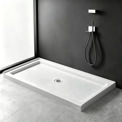 60''x36''Center Drain Shower Pan cUPC Approved,Tile Flange & Durable Bathroom Base