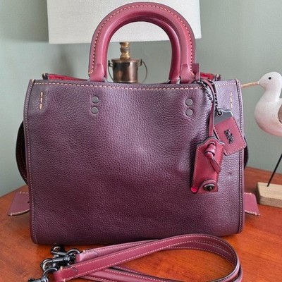 Coach 1941 Rogue 30 38124 Satchel Oxblood Pebbled Leather Bag | eBay