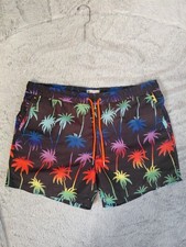 FOREVER 21 MENS SWIM BOARD SHORTS PALM TREE  SIZE XL DRAWSTRING LINED
