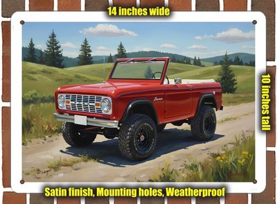 Metal Sign - 1967 Ford Bronco 2 Oil Painting - 14x10