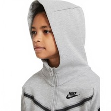 Nike Sportswear Tech Fleece Jacket Hooded Full-Zip Gray Youth Boy Kid Size Small