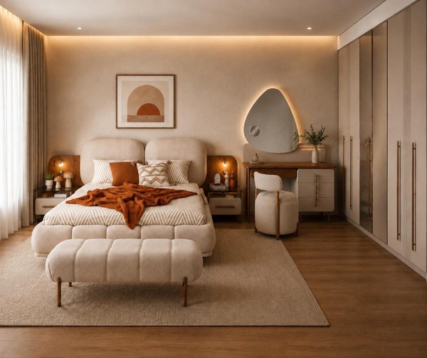 Schlafzimmer Set Bett Kleiderschrank Schminktisch Sitzhocker Bettbank-image