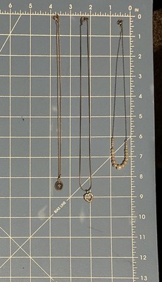 Lot Three Necklaces With Pendants Heart Cross Faux Pearls
