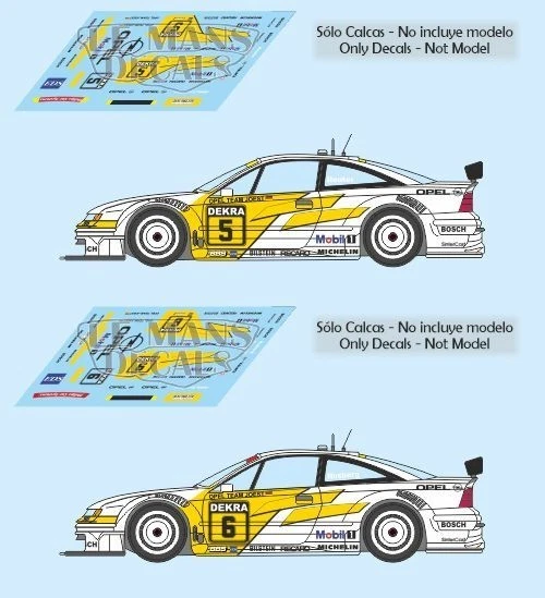 LE-MANS-AUFKLEBER Decals Opel Calibra V6 DTM 1993 1:32 1:43 1:24 1:18 Slot Rosberg Reuter Decals