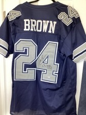 larry brown signed jersey dallas cowboys COA