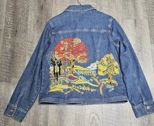 Vintage Susan Bristol Embroidered Denim Jacket Women’s Size Medium
