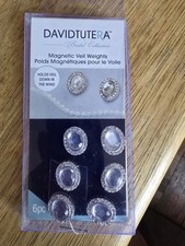 NEW David Tutera Bridal Collection Crystal Rhinestone Magnetic Veil Weights 6 pc