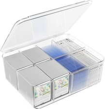 Transparent Trading Card Storage Box-Holds 2000 Loose Cards-Plastic Card Deck B
