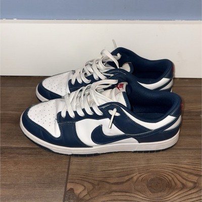Nike Dunk Low White Navy Colorblock Men's Low Top Athletic Sneakers