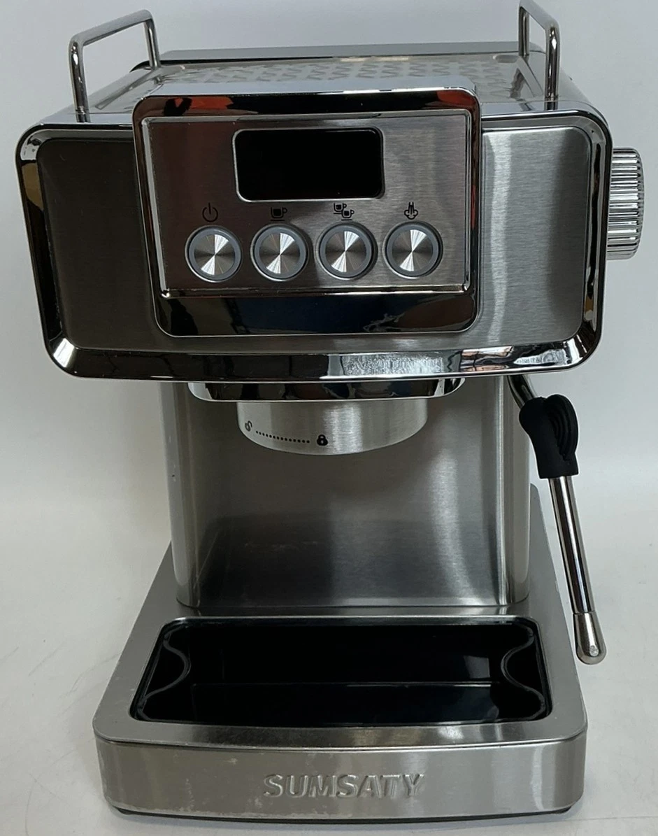 Sumsaty Espresso Machine Silver Stainless Steel with Steam Wand & Accessories
Opens in a new window