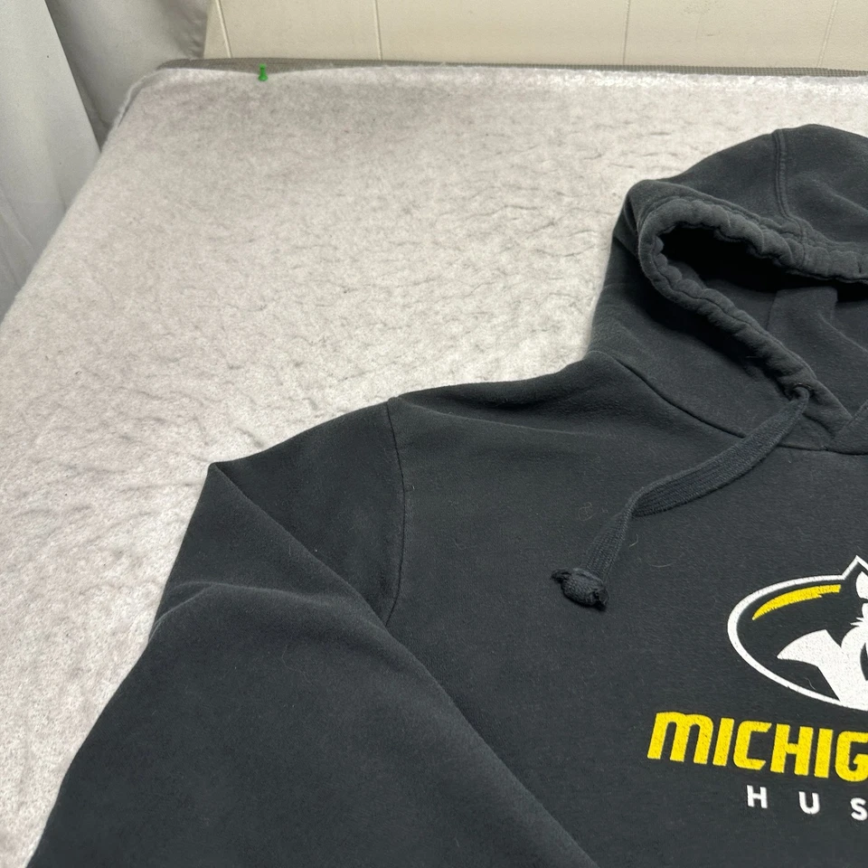 Fanatics Michigan Tech Huskies Hoodie Sweatshirt Black Fleece Mens Size XL - Image 3 of 4