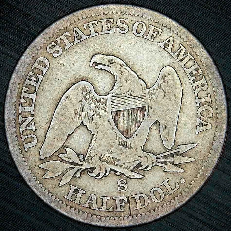 1858-S Seated Liberty Half Dollar 50c Lustrous Fine Condition Better Date - Image 2 of 2