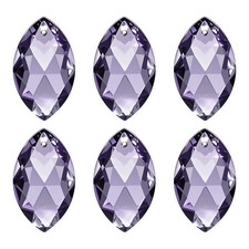 K9 Crystal Pendants Oval Beads, 6 Pack 38mm, Dark Purple