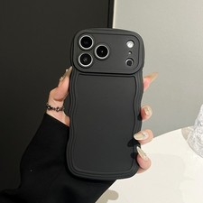 Curly Wavy Frame Soft TPU Rubber Case For iPhone 11 12 13 14 15 16e 17 Pro Max