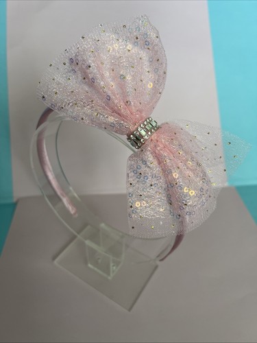 Tulle Fancy Princess Headband Pink Sequin - Picture 2 of 5