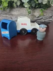 Vintage Fisher Price Little People Main Street  Mailman + Mailbox + Mail Truck