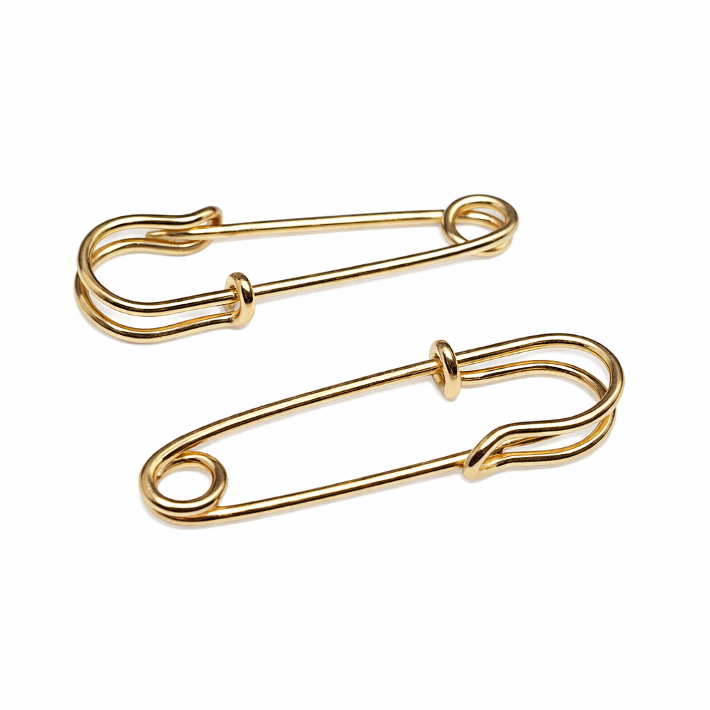 Safety Pin Earrings Gold Punk New Bohemia Steel Alternative Rebel Pin Jewellery