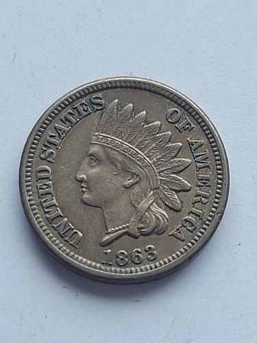 1863VERY FINE COPPER NICKEL INDIAN HEAD CENT