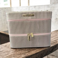 Vince Camuto Vanity Case Lavender Pink Large Functional Travel Makeup Bag Organi