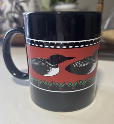 Canadian Loon Bird Black Ceramic Coffee Mug ( Stupid Canadian Wolf Bird )