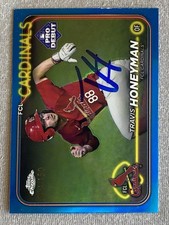 CARDINALS- TRAVIS HONEYMAN AUTOGRAPH 2024 TOPPS PRO DEBUT BLUE REFRACTOR /150