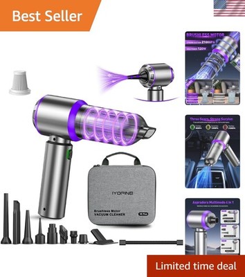 Vacuum/Air Duster 80,000RPM Super Power Mini Car Vacuum Cleaner 4-in-1 air Bl...
