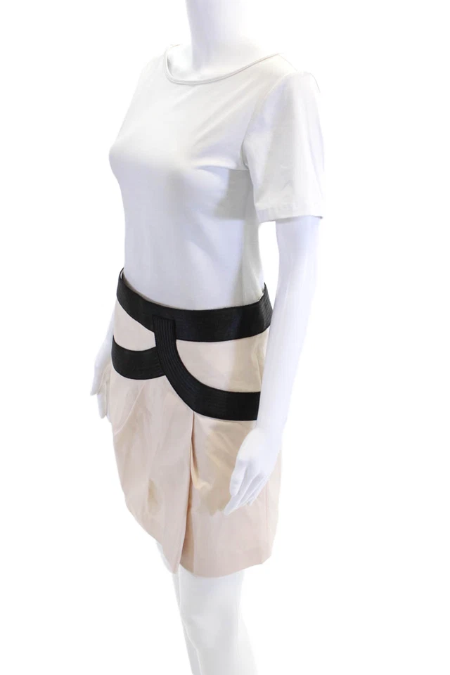 Женская юбка-карандаш Robert Rodriguez Black Label на молнии сзади бежевая черная размер 8 - Изображение 2 из 4