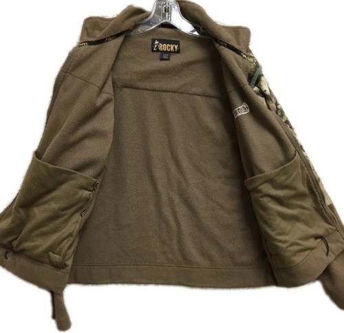 Rocky Sweater Large Adult Brown Camo Realtree Full Zip Pockets Fleece Mens XL - Picture 6 of 8