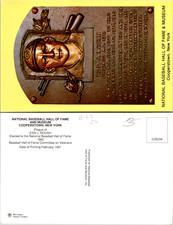 EDD ROUSH UNposted Vintage 1991 Postcard National Baseball Hall Fame Museum