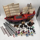 Playmobil 2000 Pirate Ship Boat Lot Figures Cannon Parts Incomplete Vintage