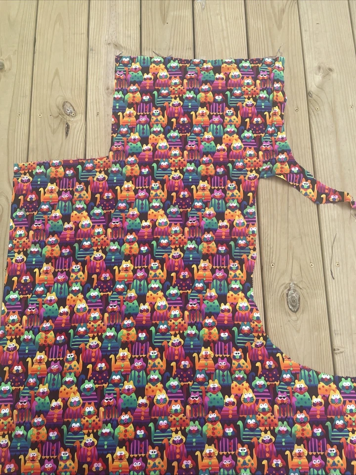 Vintage Hi Fashion Novelty Cat Fabric 67”x 42” Yards Dressed Cats 1990's - Image 4 of 4