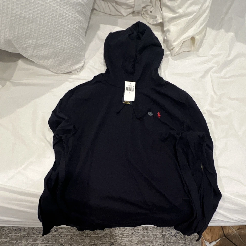Polo Ralph Lauren Men’s Black Pullover Hoodie Drawstring Polo Pony Logo - Image 1 of 1